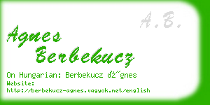 agnes berbekucz business card